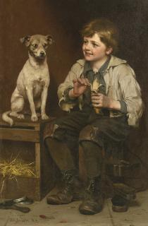 John George Brown - Waiting for a Bite