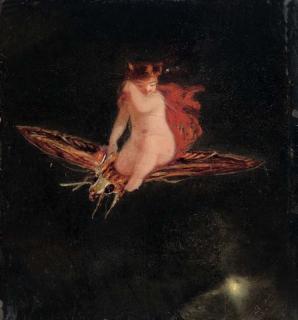 John George Naish - Puck riding on a moth