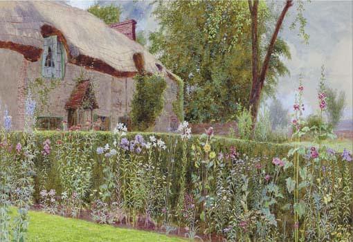 John George Sowerby - Cottage with garden