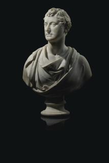 John Gibson - A WHITE MARBLE BUST OF GEORGE WATSON TAYLOR