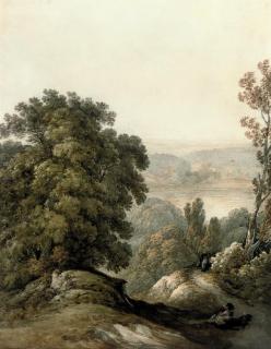 John Glover, O.W.S. - Distant view of Rievaulx Abbey, Yorkshire