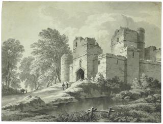 John Glover, O.W.S. - View of a castle and figures