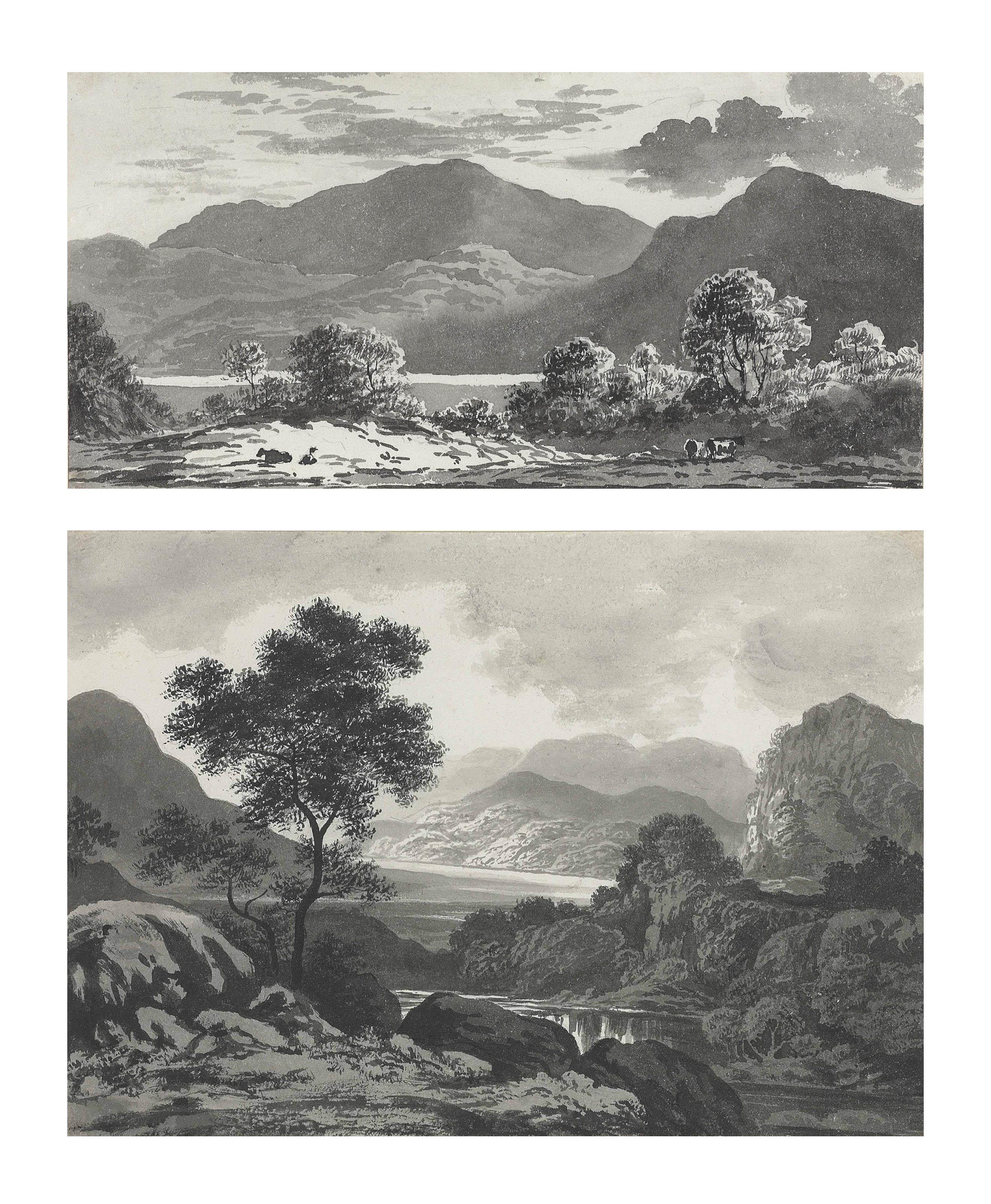 John Glover, O.W.S. - View of Elterwater; View of Ullswater looking down; and View of Ullswater and Helvellyn