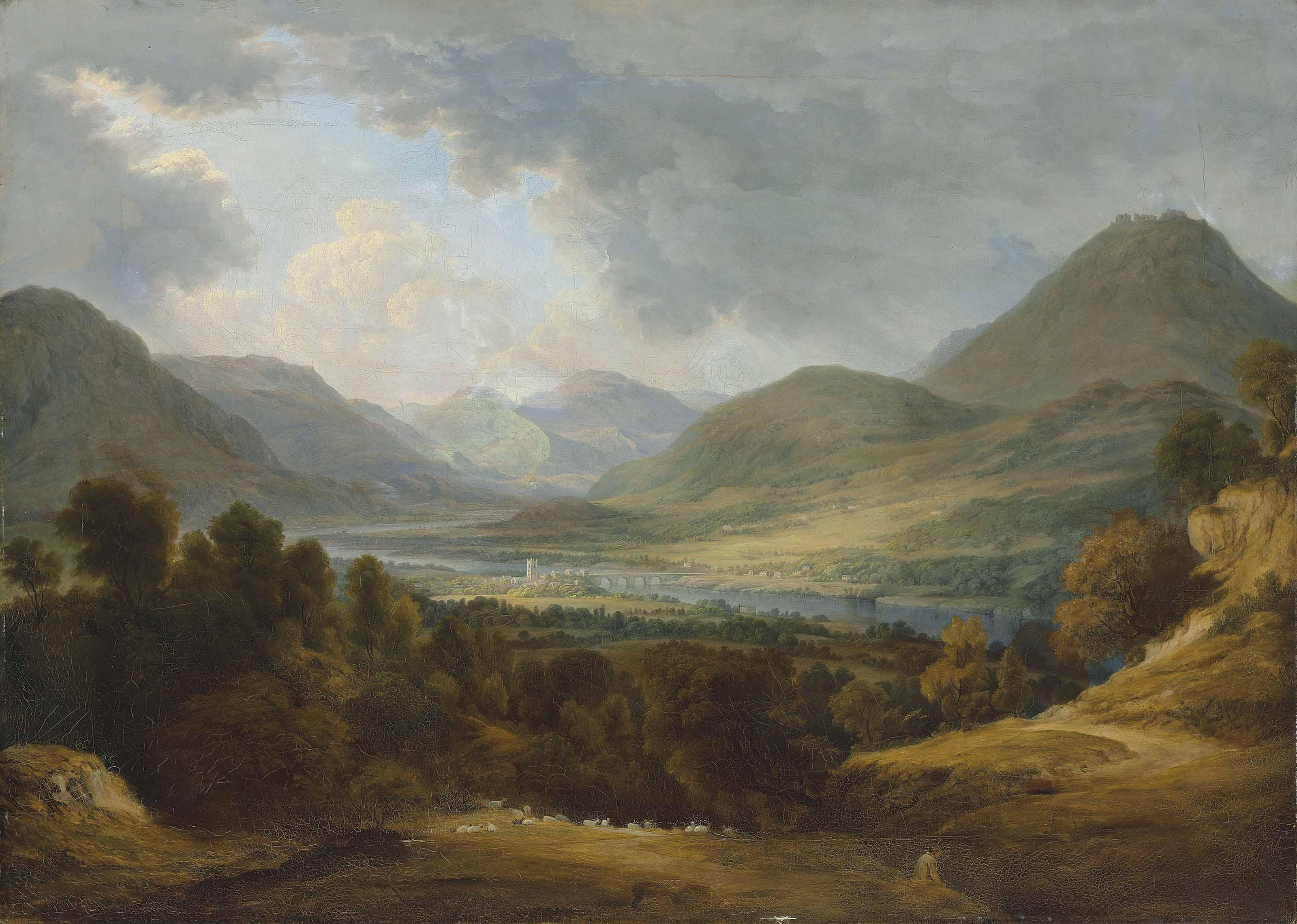 John Glover, O.W.S. - View Of Llangollen, Wales