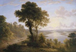 John Glover - Landscape With Buildings On Hill