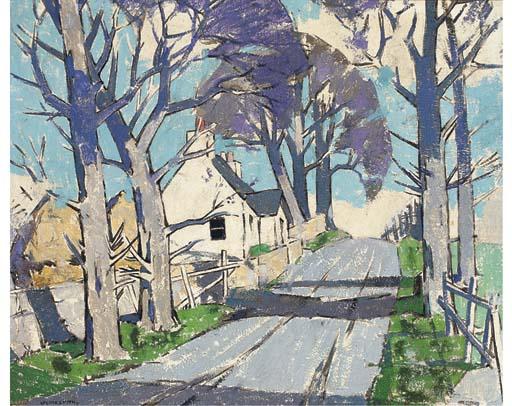 John Guthrie Spence Smith, R.S.A. - A Village Road, Angus