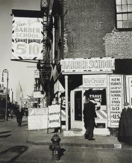 John Gutmann - Barber School, Bowery, N.Y.C., 1936