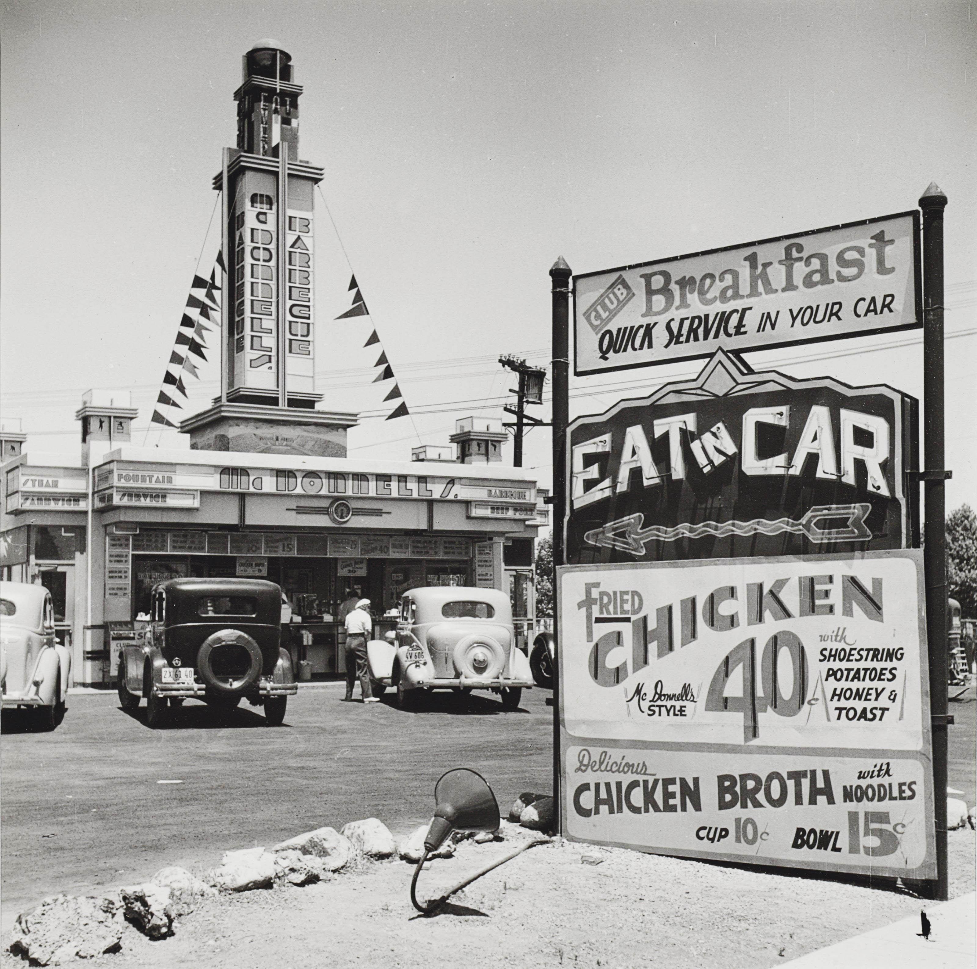 John Gutmann - Early Drive-in, Hollywood, 1935