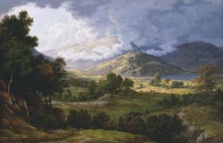 John H Glover - View Of Ullswater, An Extensive Lakeland Landscape With A Distant View Of Ullswater