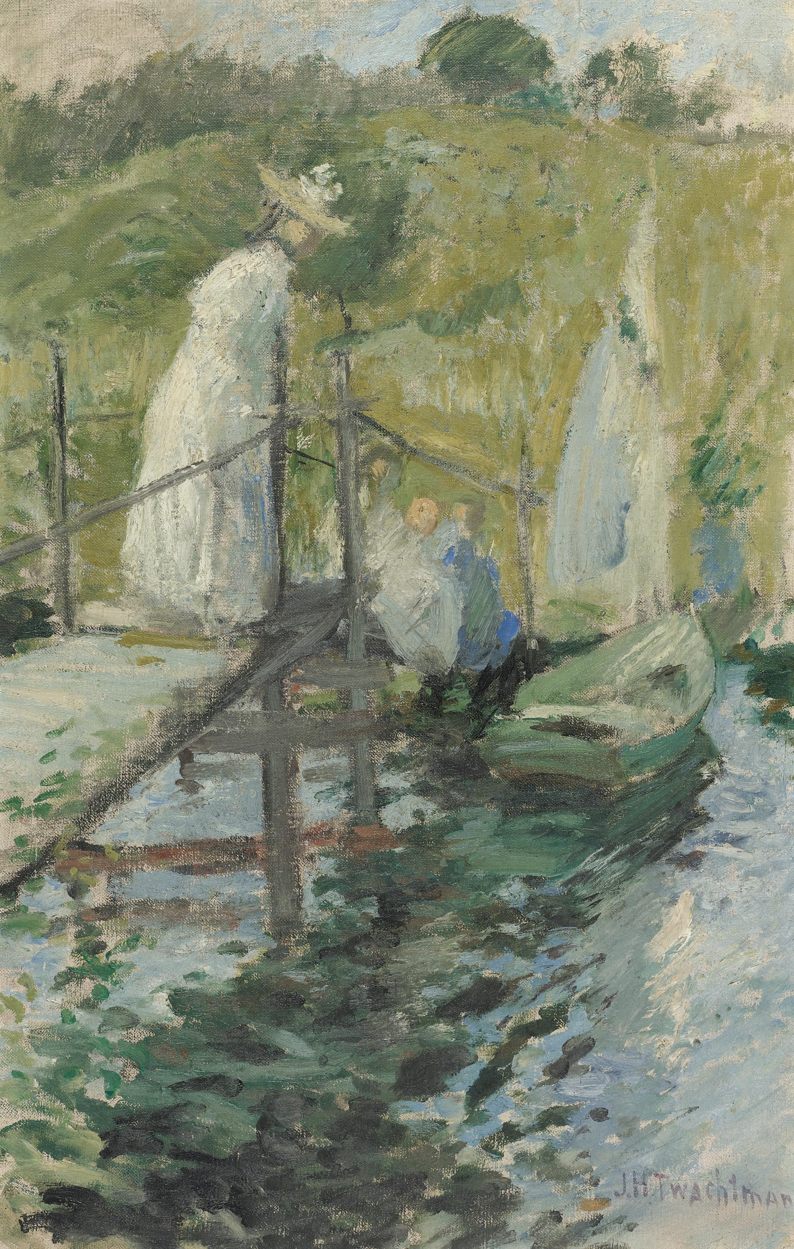 John H. Twachtman - Summer Afternoon (Figures On A Bridge)
