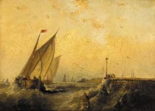 John H. Wilson, R.S.A. - Leaving harbour, Le Havre