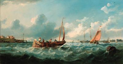 John H. Wilson - Shipping on the Thames estuary on a blustery day