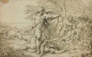 John Hamilton Mortimer, A.R.A. - A battle in the precincts of a temple