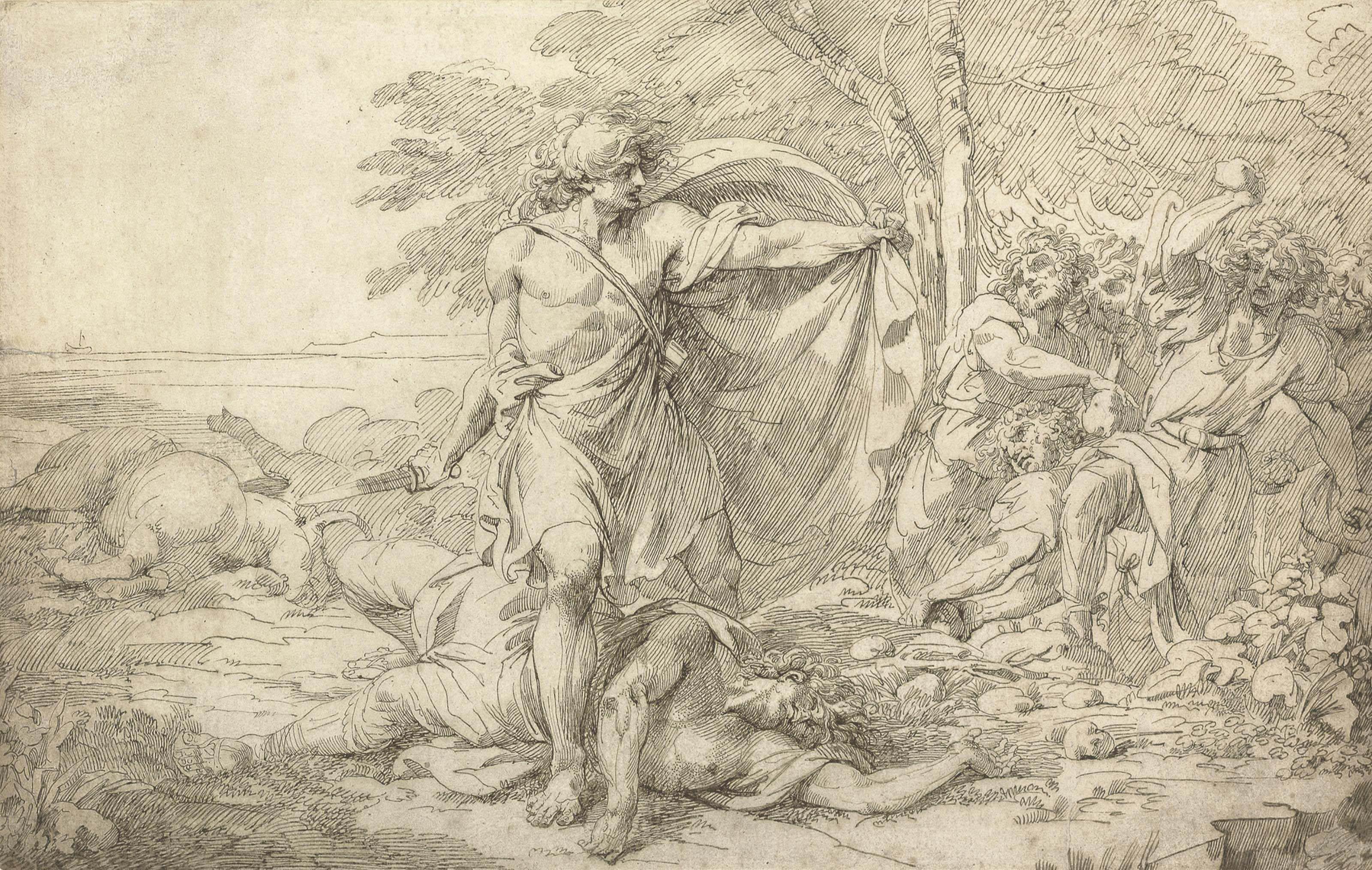 John Hamilton Mortimer, A.R.A. - A classical subject: possibly the aftermath of a battle