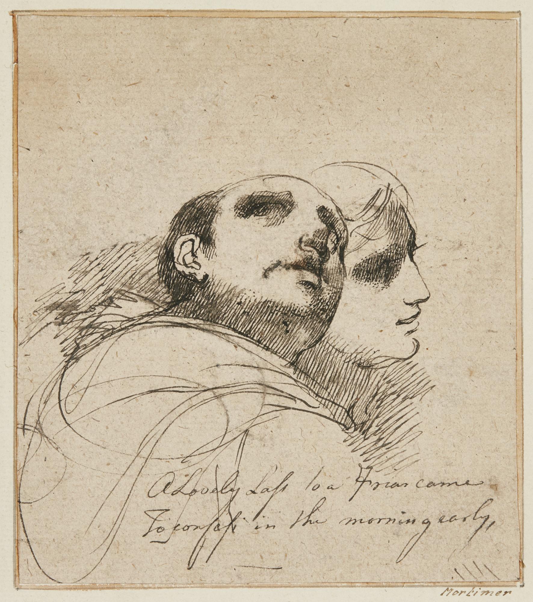 John Hamilton Mortimer A.R.A. - A Study Of Two Friars; Together With A Study Of A Nude (Double Sided); And A Court Scene