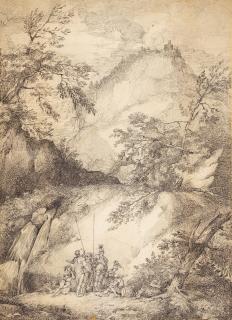 John Hamilton Mortimer, A.R.A. - Banditi in a landscape