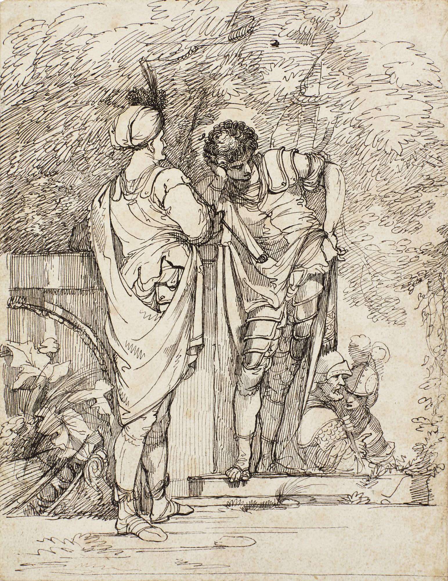 John Hamilton Mortimer, A.R.A. - Four Banditti in a Landscape