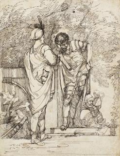 John Hamilton Mortimer, A.R.A. - Four Banditti in a Landscape