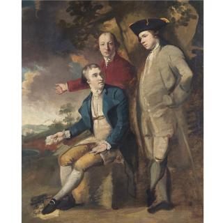 John Hamilton Mortimer A.R.A. - Three Gentlemen In A Landscape