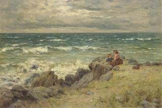 John Henderson - Two children by the sea