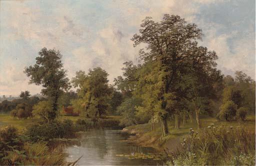 John Henry Boel - A Peaceful River Landscape