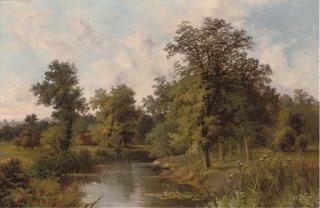 John Henry Boel - A Peaceful River Landscape