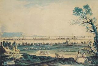 John Henry Campbell - A view of Ringsend from Merrion Square, Dublin