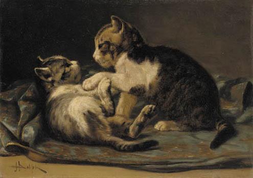 John Henry Dolph - Playful Kittens