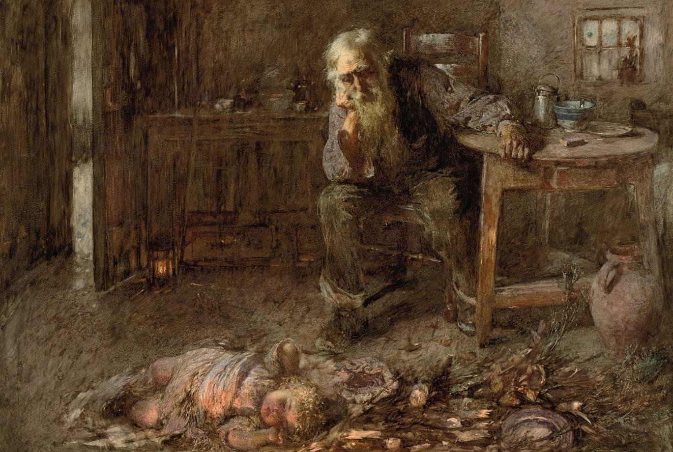 John Henry Henshall, R.W.S. - \'Father, mither and awe\'