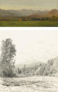 John Henry Hill - Landscape; Rapids; Waterfall; Near Lake George Beaver Creek Falls: Four Works