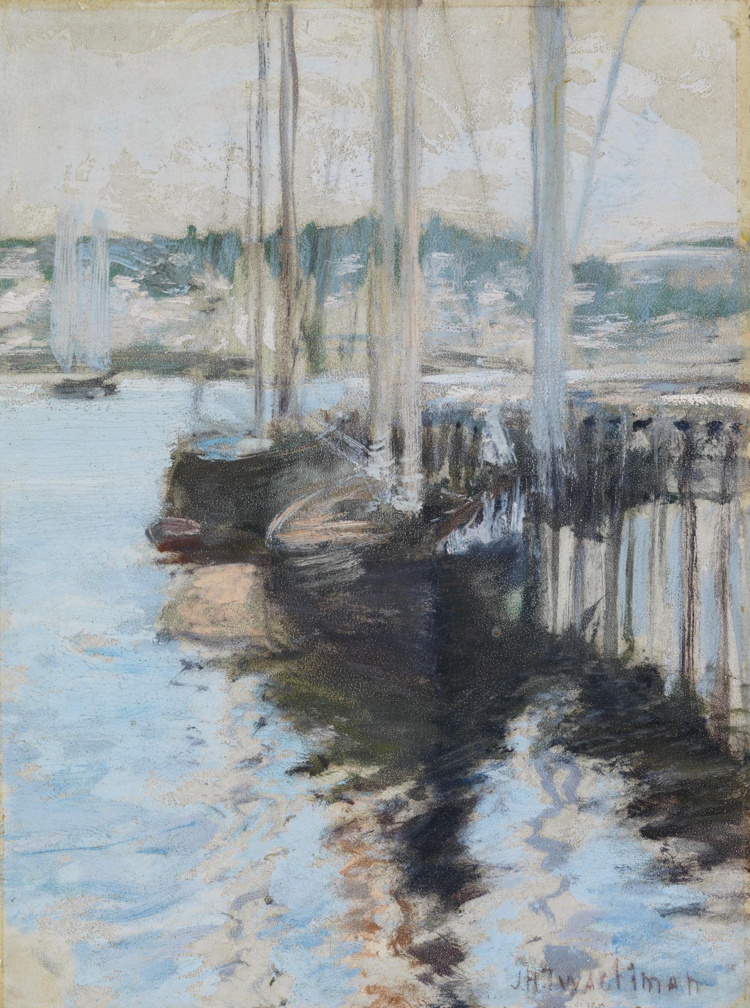 John Henry Twachtman - Boats In Harbor