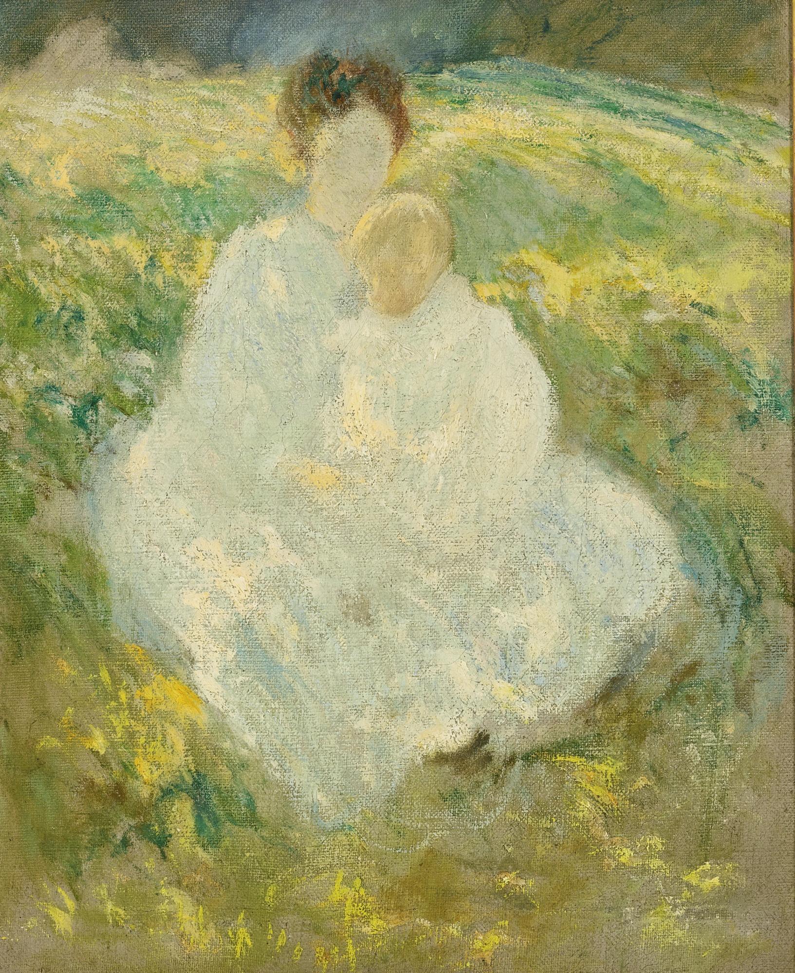 John Henry Twachtman - Portrait Of Mrs. Twachtman And Her Son Godfrey
