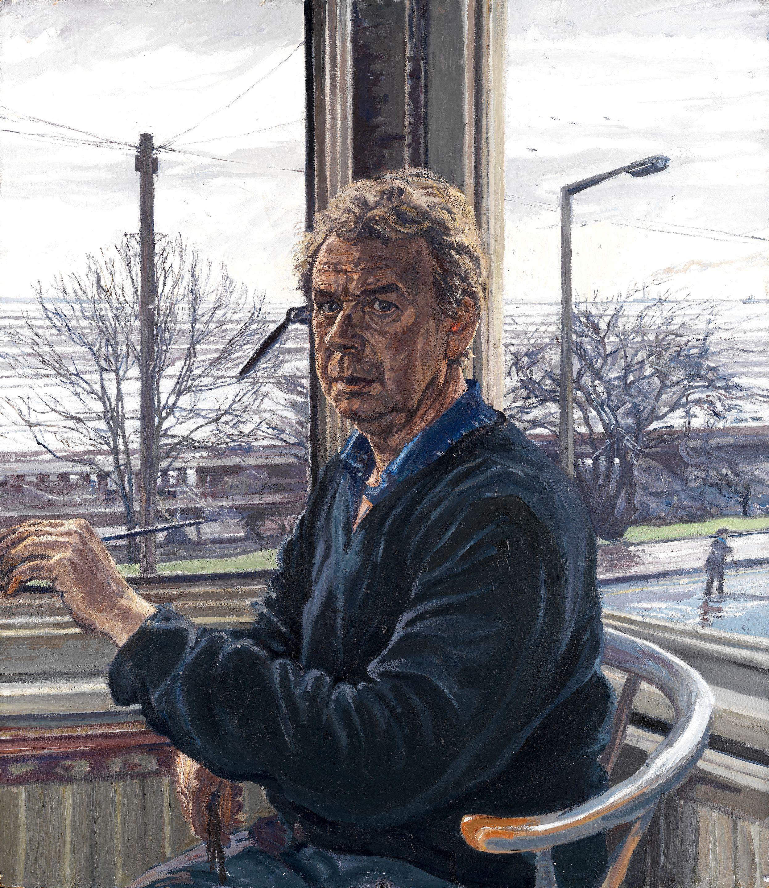 John Henry Wonnacott - Winter Portrait with Wet Road