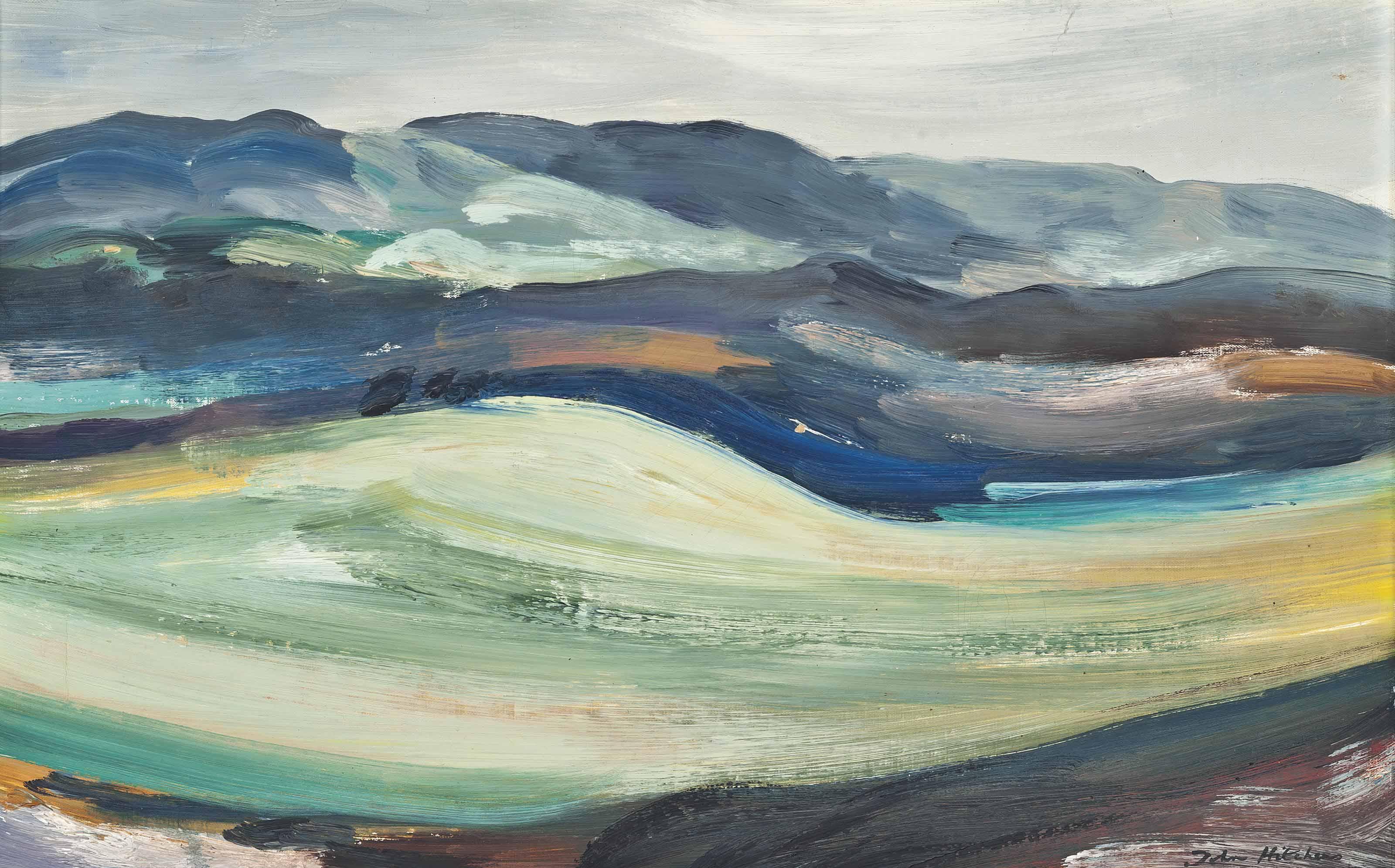John Hitchens - Valley slope; Storm charged hills; and Green field