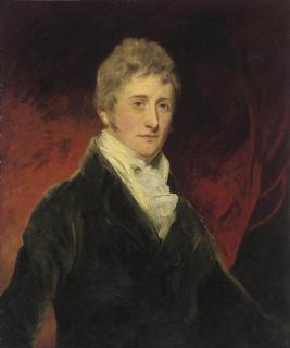 John Hoppner, R.A. - Portrait of a gentleman, traditionally identified as Thomas Hamilton, Lord Binning, later 9th Earl of Haddington (1780-1858), half-length, in a blue coat