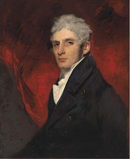 John Hoppner, R.A. - Portrait of John Barrow, half-length, in a black coat