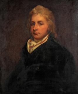 John Hoppner, R.A. - Portrait of John Eardley, half-length, in a blue coat