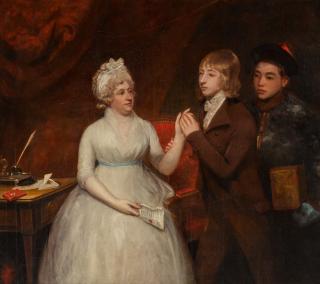 John Hoppner, R.A. - Portrait Of Lady Jane Staunton (D. 1823) With Her Son, Afterwards Sir George Thomas Staunton Bt. (1781-1859), And A Chinese Attendant Holding A Chest Of Tea