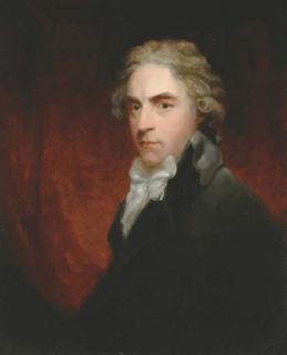 John Hoppner - Portrait of Richard Drummond, bust-length, in a black coat