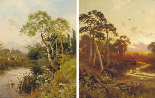 John Horace Hooper - Evening By The June Wood; And By The Wey, Near Godalming