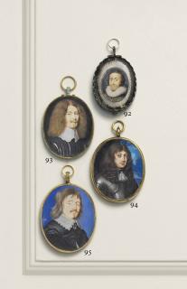 John Hoskins - A Gentleman, In Black Doublet With Scalloped-Edged White Lawn Collar, Shoulder-Length Brown Hair And Moustache