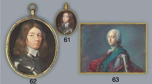 John Hoskins - Sir Arthur Hesilrige (d. 1661), in gilt-studded armour and lawn collar, long brown hair