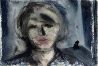 John Houston, A.R.S.A. - Elizabeth Blackadder and Cat