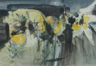 John Houston OBE RSA RSW RGI SSA - Birds in landscape