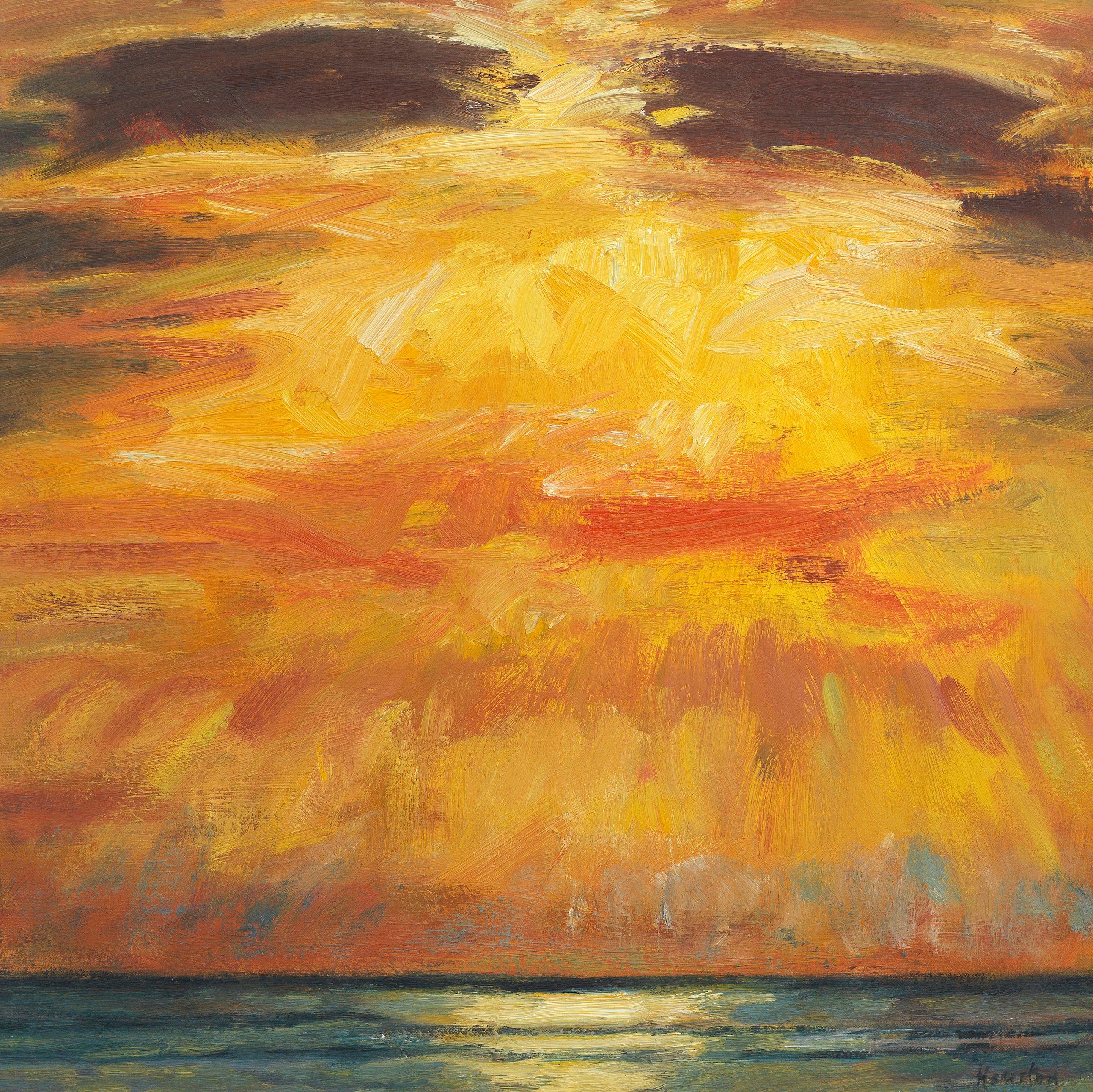 John Houston OBE RSA RSW RGI SSA - Light on the Sea, Evening
