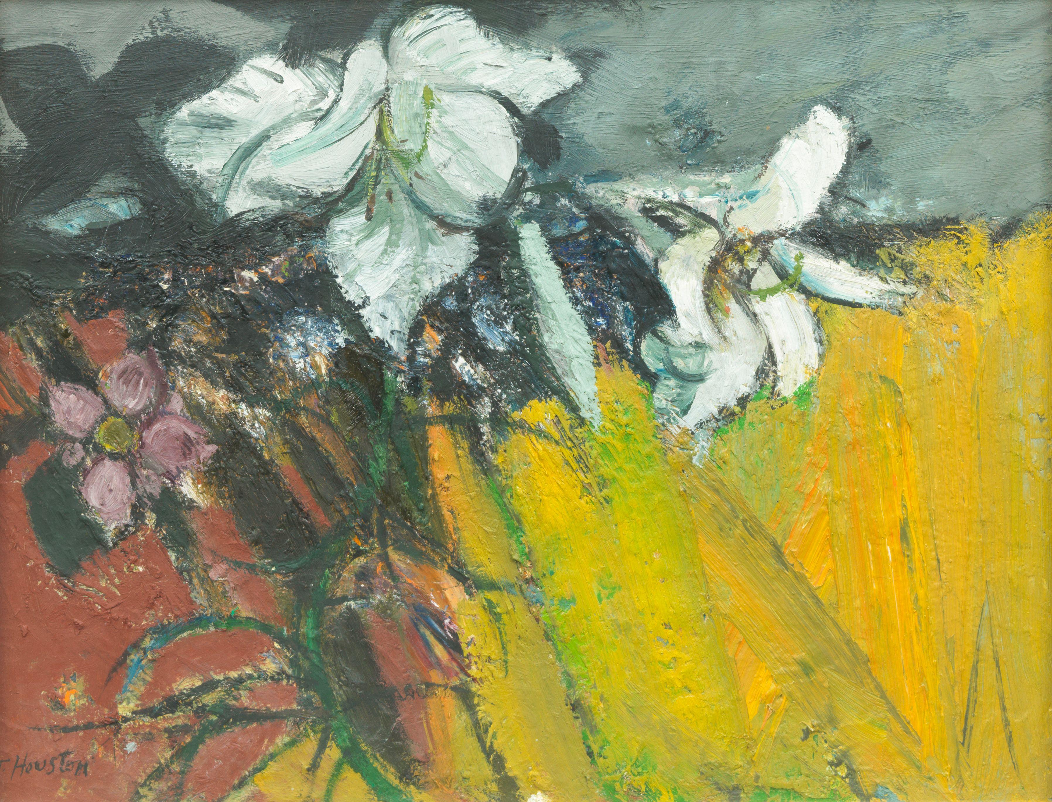 John Houston OBE RSA RSW RGI SSA - Lilies in a Landscape