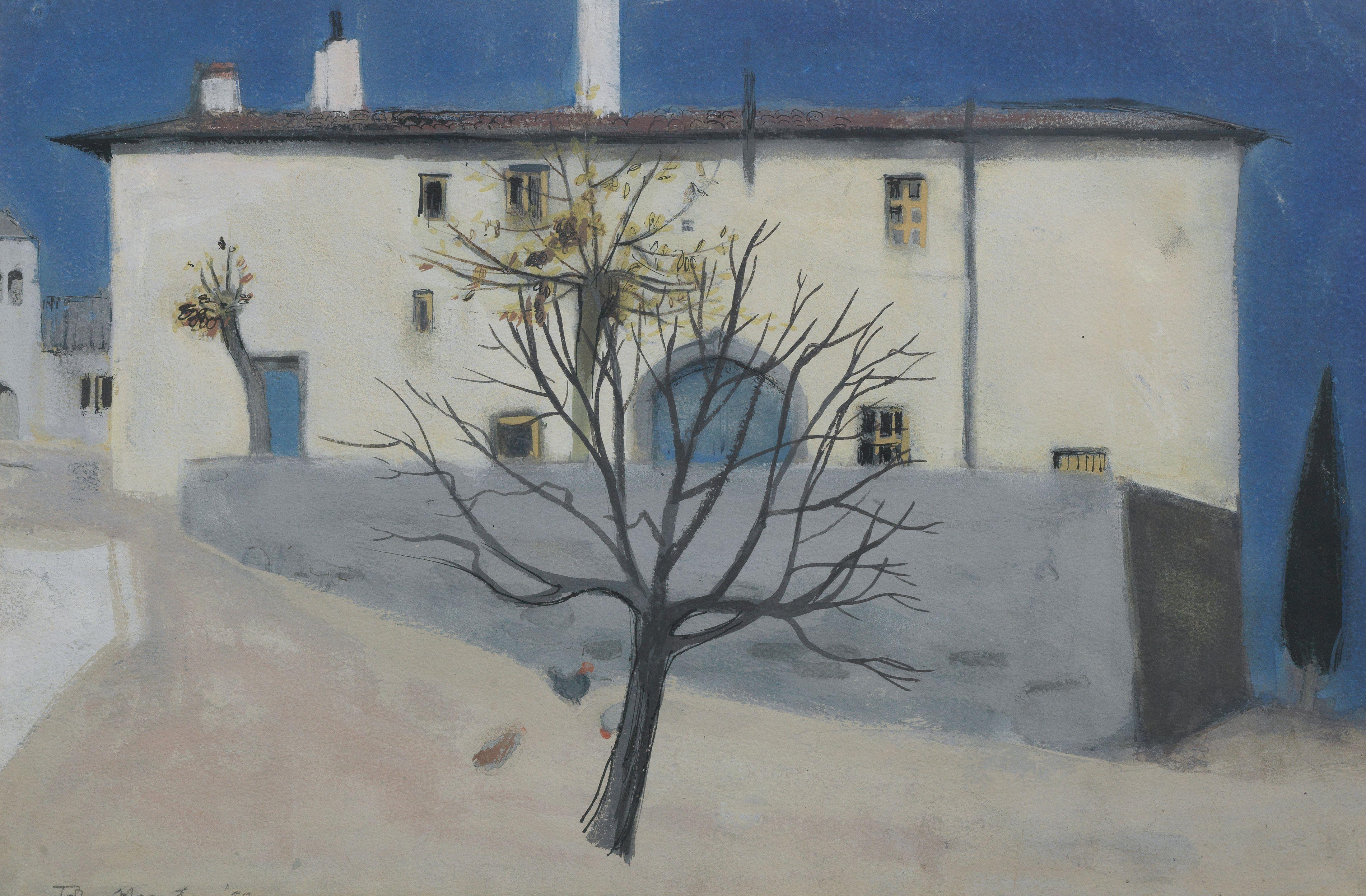 John Houston OBE RSA RSW RGI SSA - Tuscan Farmhouse