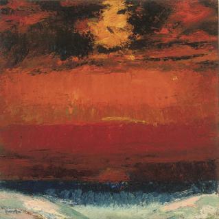 John Houston, R.S.A., R.S.W., R.G.I. - Sea at Sunset, Gullane