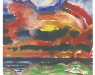 John Houston, R.S.A., R.S.W. - Dune, sea and Sky