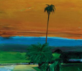 John Houston, R.S.A. - Garden with palms